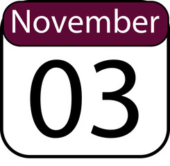 Mark your calendar for November 3rd with this clear, modern graphic, perfect for scheduling and event reminders
