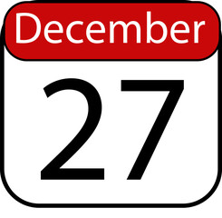 Mark your special date December 27th with this clear, bold calendar graphic, perfect for planning and promotions