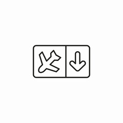 arrivals flight direction icon sign vector