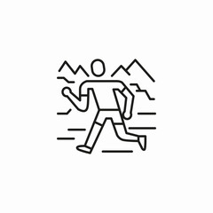 trail runner mountains icon sign vector