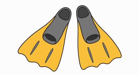 Vibrant Yellow Swim Fins Vector Illustration © o_o