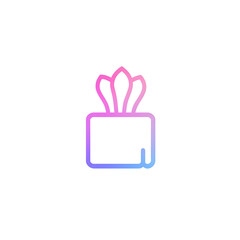 Plant icon with gradient color and transparent background