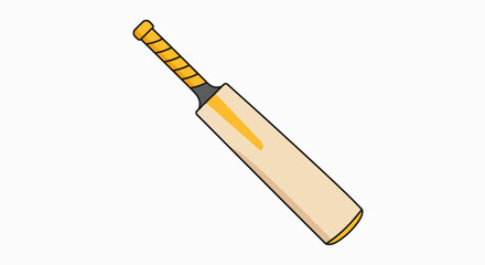 Classic Cricket Bat Vector Illustration - Essential Sport Equipment for Games and Recreation