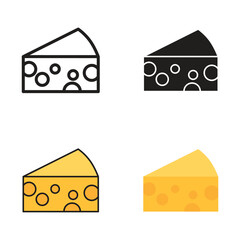 Cheese Vector Icon Set for Food and Dairy Illustration