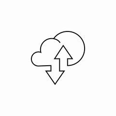 cloud data sync icon sign vector