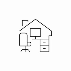 dedicated home office icon sign vector