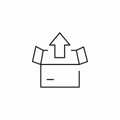 package unboxing open icon sign vector