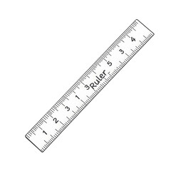 White ruler on transparent background