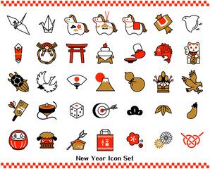 お正月のアイコンセット
