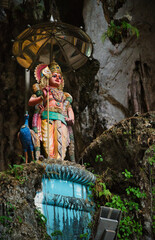 Hindu shrine inside the Batu Caves in Malaysia. This limestone cave complex is one of the most...