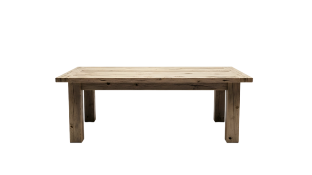 Rustic wooden table isolated on a plain black background