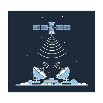 Satellite communication system with ground station and orbiting satellite transmitting data