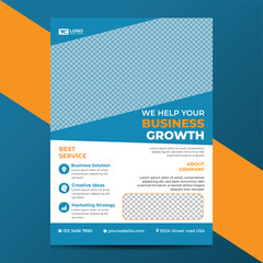 Creative business grow flyer design template with modern design, Learning and grow company business flyer template, digital marketing agency flyer, grow your business digital marketing new flyer.