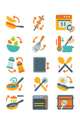 Food Prep and Cooking Flip pancake, rotate skewer, switch oven mode, stir pot, toss salad, spin whisk, temperature toggle, timer reset, spice swap,