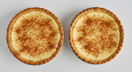 Traditional South African Milk Tart (Melktert) with Cinnamon Topping
