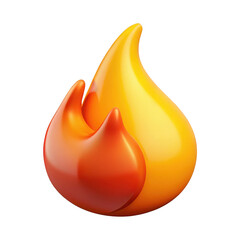 3d realistic fire icon symbol for digital content and branding transparent background