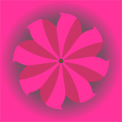 A luminous pink flower blooms with layered petals, glowing softly from its green heart, radiating warmth, beauty, and endless gentle harmony.