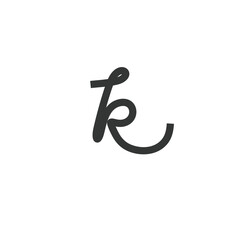 Minimalist Black Initial Letter K on White Background
