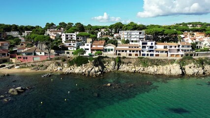 Aerial video of stunning  Cala de la Fosca, Costa Blanca, Spain in September 2025