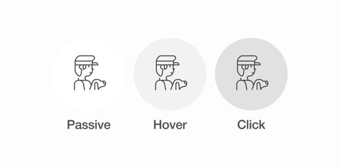 person holding dog icon sign vector