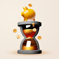 Savings. Time to save money and investment. Bank security.