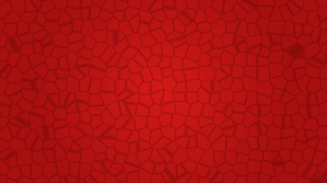 Red cellular pattern with shadowed edges inside each cell. suitable for medical and scientific designs, backgrounds, laboratory visuals, and technologythemed projects.