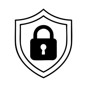 Security shield icon for secure payment and data