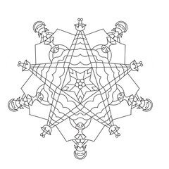 Modern batik pattern coat of arms