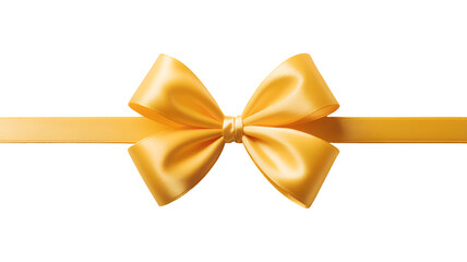 Fototapeta premium 3d icon of a golden satin ribbon tied in a bow, isolated on a transparent background
