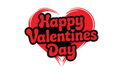 Happy Valentine's Day Lettering Vector Collection, Colorful Calligraphy Style Text with Hearts and Glitter
