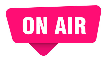 on air magenta sticker isolated on transpatent background. on air sign