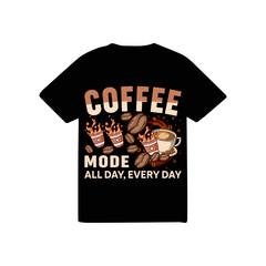 Coffee mode all day t-shirt logo design.