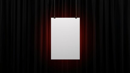 Black Friday Flyer Mockup with Blank Poster on Black Curtain Background