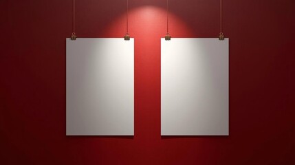 Black Friday Sale Flyer Mockup with Blank Posters on Red Background