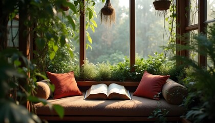 Rustic Greenhouse Reading Nook