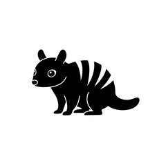 Stylized black numbat icon Australian marsupial graphic.
