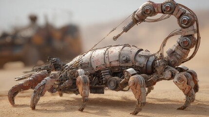 Obraz premium Rusty mechanical scorpion creature