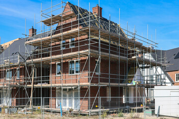 Gouda, The Netherlands -  September 28th, 2025 - Construction of new housing as expansion of Gouda in the Westergouwe residential district