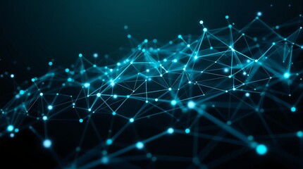 Abstract network connection structure digital technology background with connecting dots lines