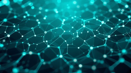 Obraz premium Abstract network connection structure molecular connections in dark blue color background design