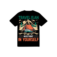 Travel is an investment in yourself t-shirt logo design.