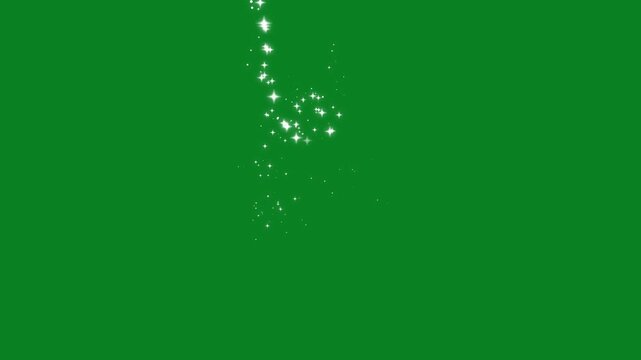 Magic luxury shiny light path spiraling upwards, twinkling stardust decoration on green screen background, shining light effect. Wavy lines, 4K