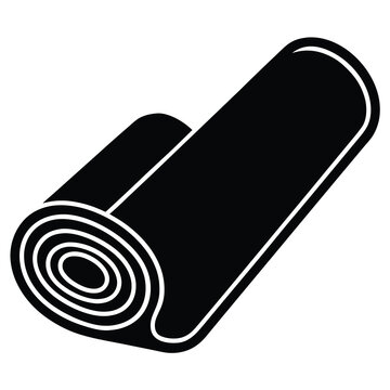 rolled black mat clip art preview