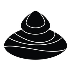 zen stone Silhouette Icon Vector Art