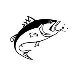 Bass. Bass simple black and white line art vector logo