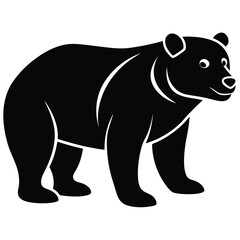 bear standing Silhouette Icon Vector Art