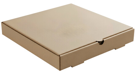 Naklejka premium Plain cardboard pizza box, square shaped, closed