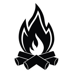 campfire Silhouette Icon Vector Art