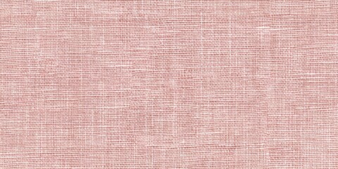 Fototapeta premium Close-up of Pink Woven Fabric Texture, Linen Detail