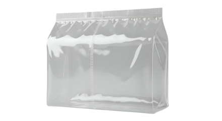 Empty clear plastic bag with zip closure